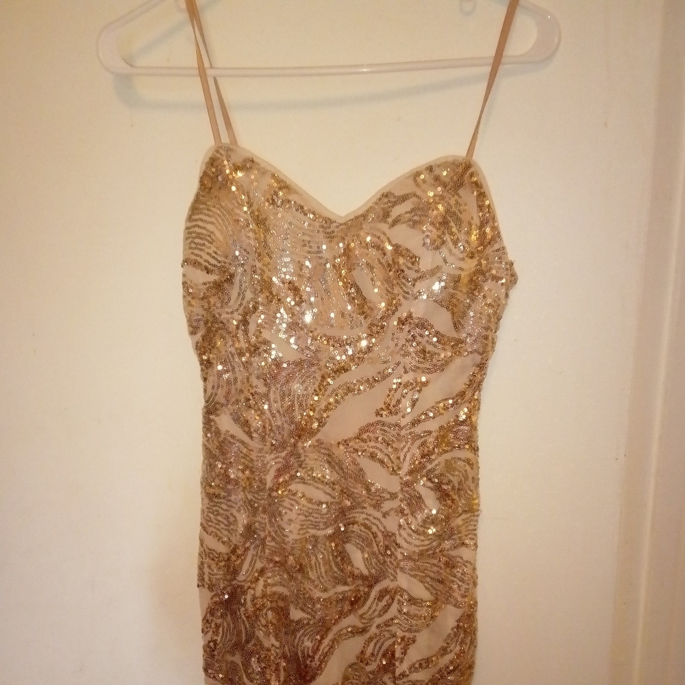 Rose Gold Sequin Bodycon Dress! New